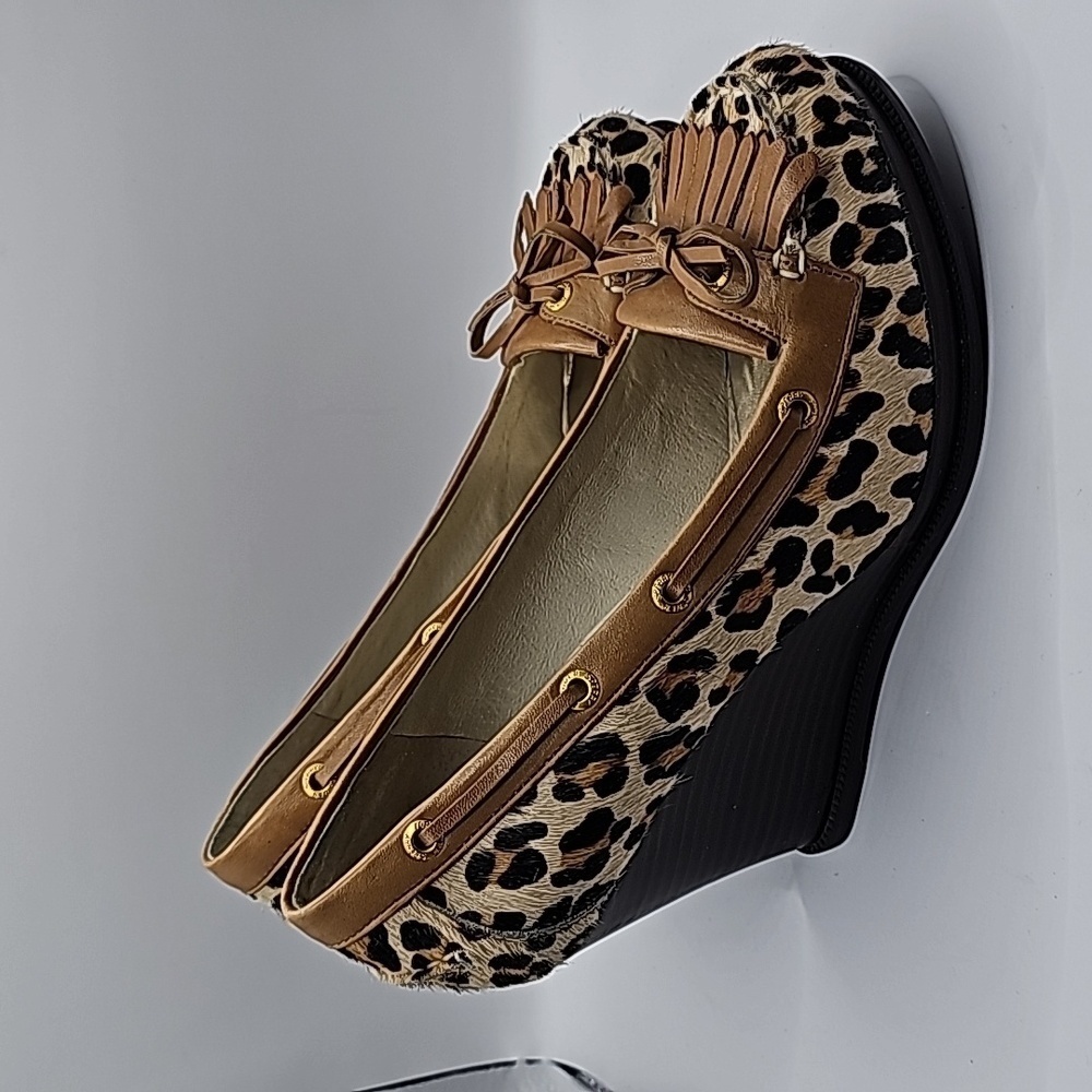 Sperry leopard print calf hair wedges size 7m womens - Picture 4 of 8